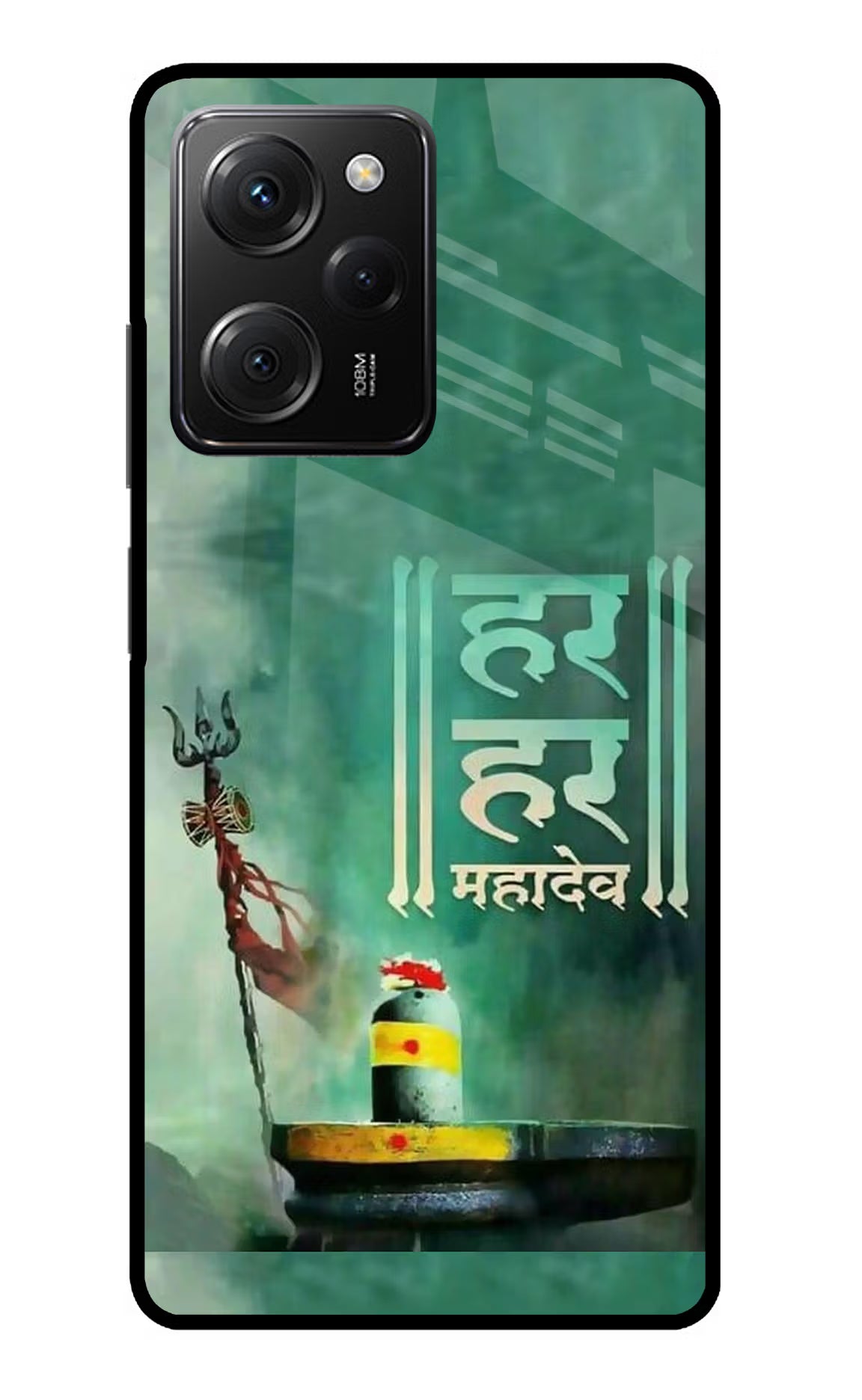 Har Har Mahadev Shivling Poco X5 Pro 5G Glass Case Back Cover by Casekaro
