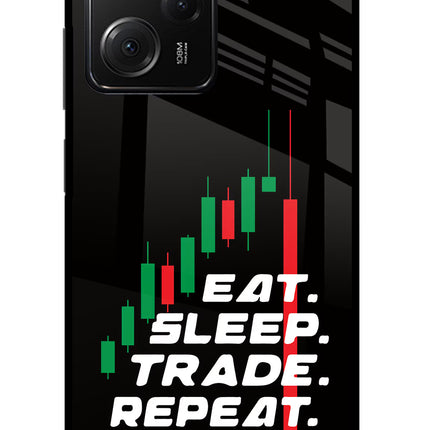 Eat Sleep Trade Repeat Poco X5 Pro 5G Glass Case