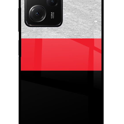 Tri Color Pattern Poco X5 Pro 5G Glass Case