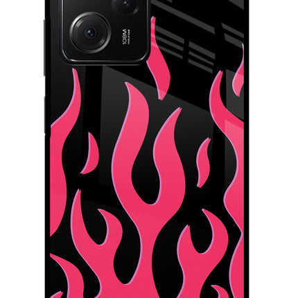 Fire Flames Poco X5 Pro 5G Glass Case