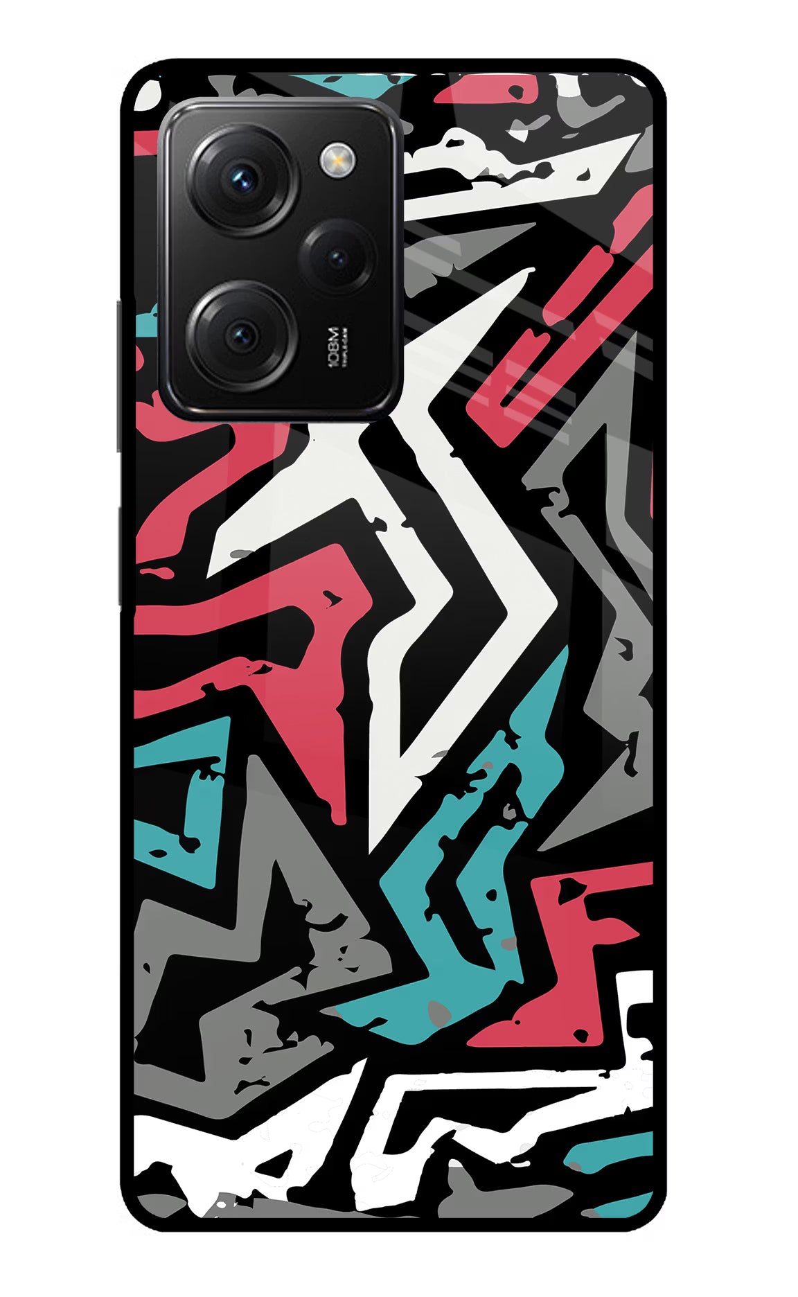Geometric Graffiti Poco X5 Pro 5G Glass Case