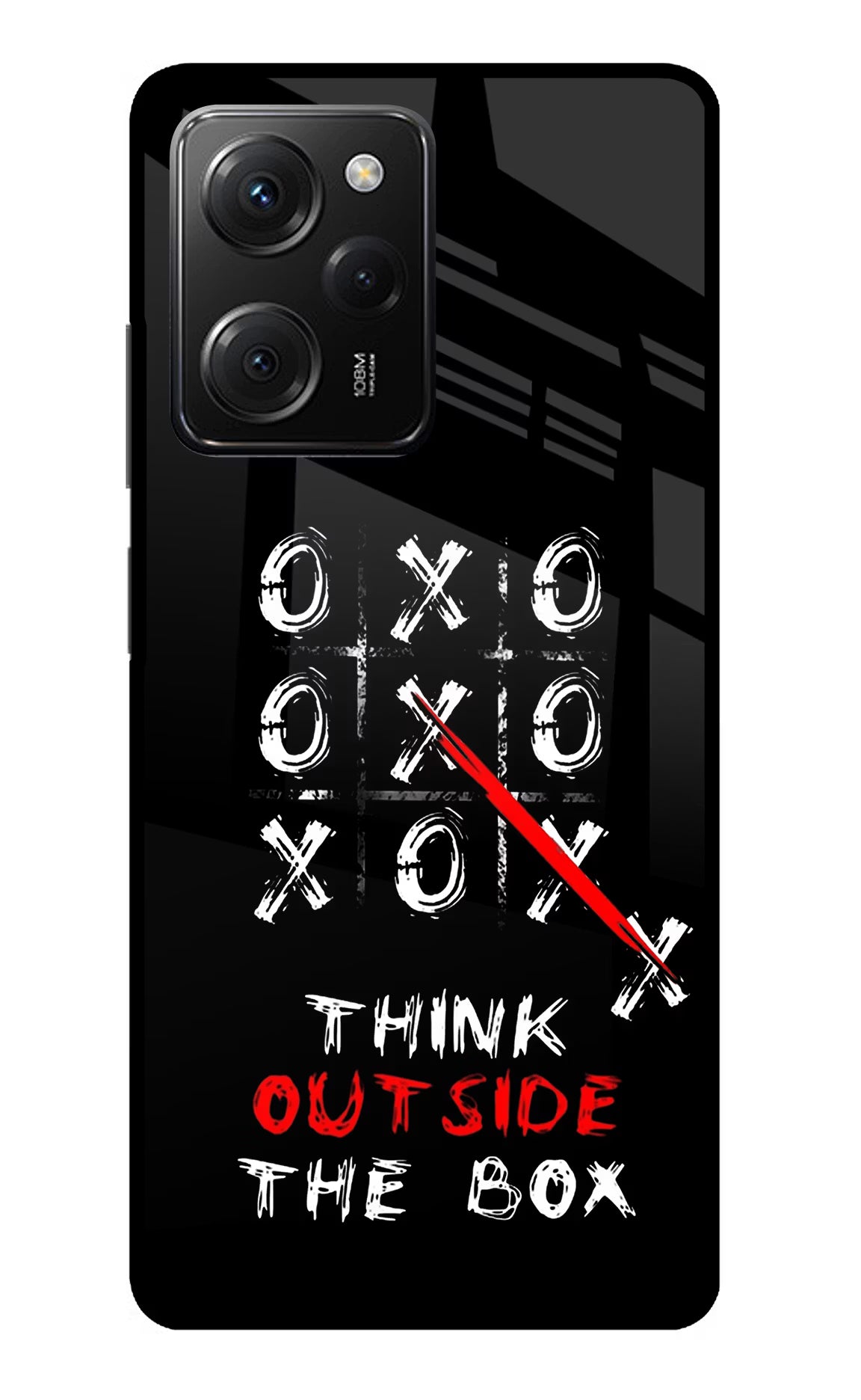 Think out of the BOX Poco X5 Pro 5G Glass Case Back Cover by Casekaro