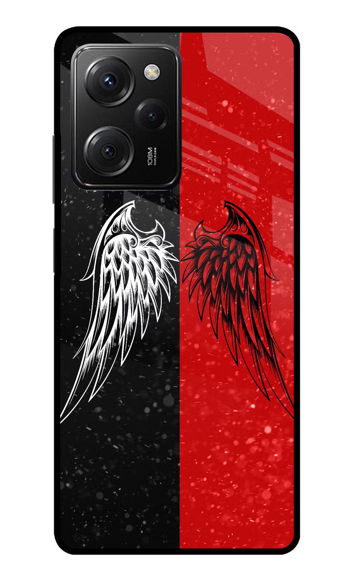 Wings Poco X5 Pro 5G Glass Case Back Cover by Casekaro