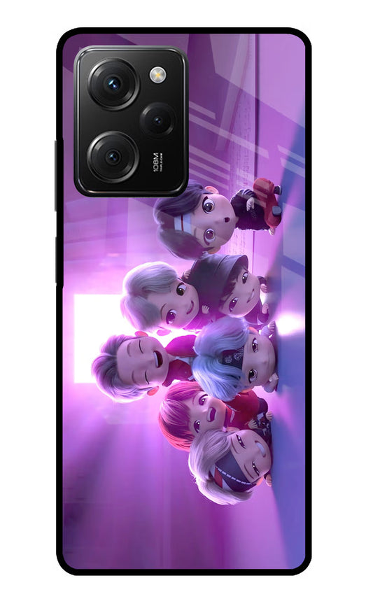 BTS Chibi Poco X5 Pro 5G Glass Case