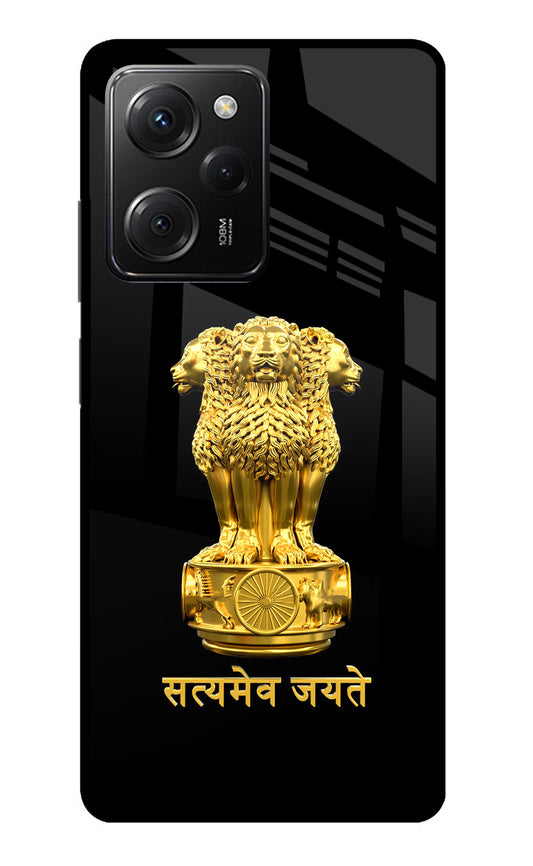 Satyamev Jayate Golden Poco X5 Pro 5G Glass Case