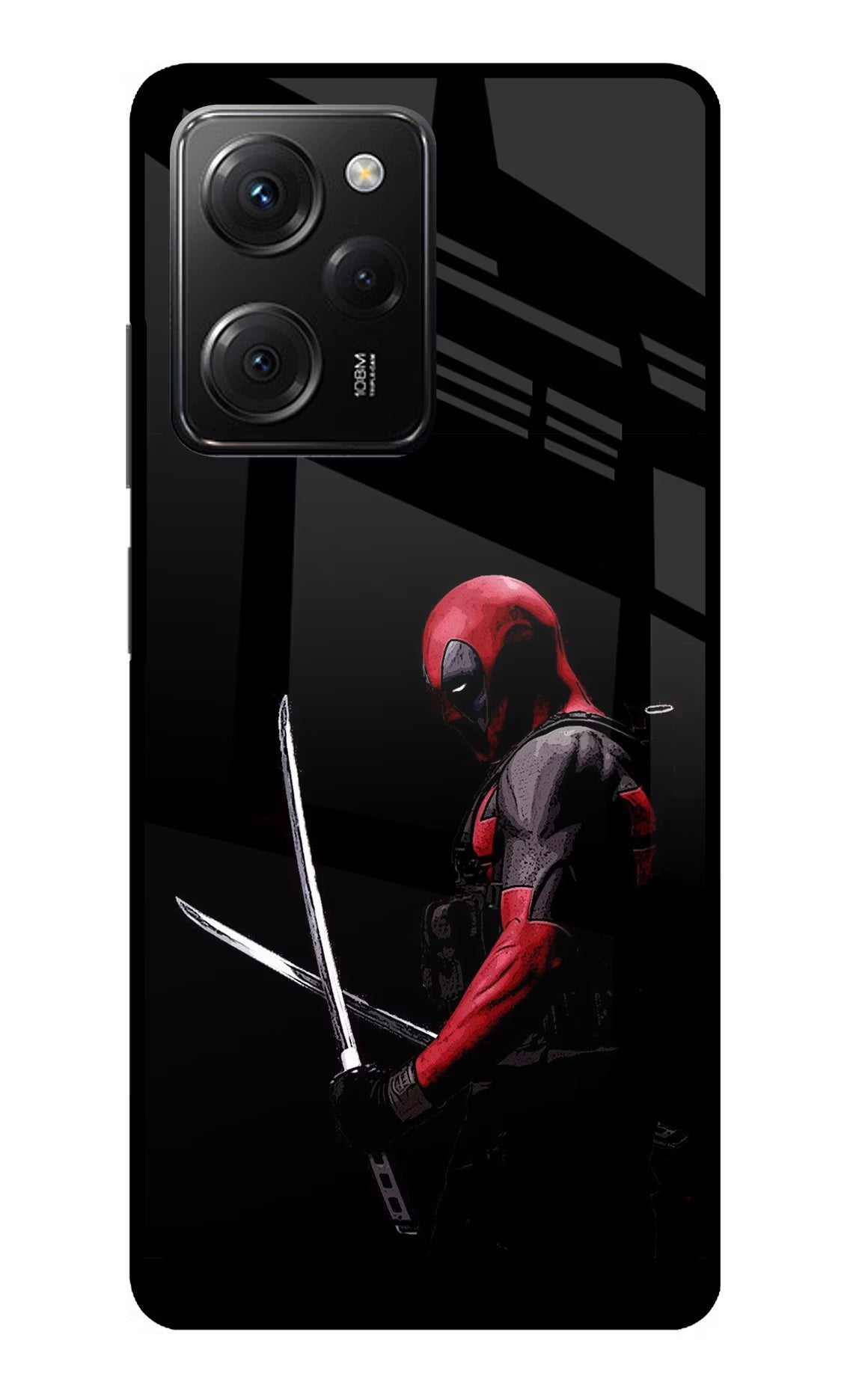 Deadpool Poco X5 Pro 5G Glass Case Back Cover by Casekaro