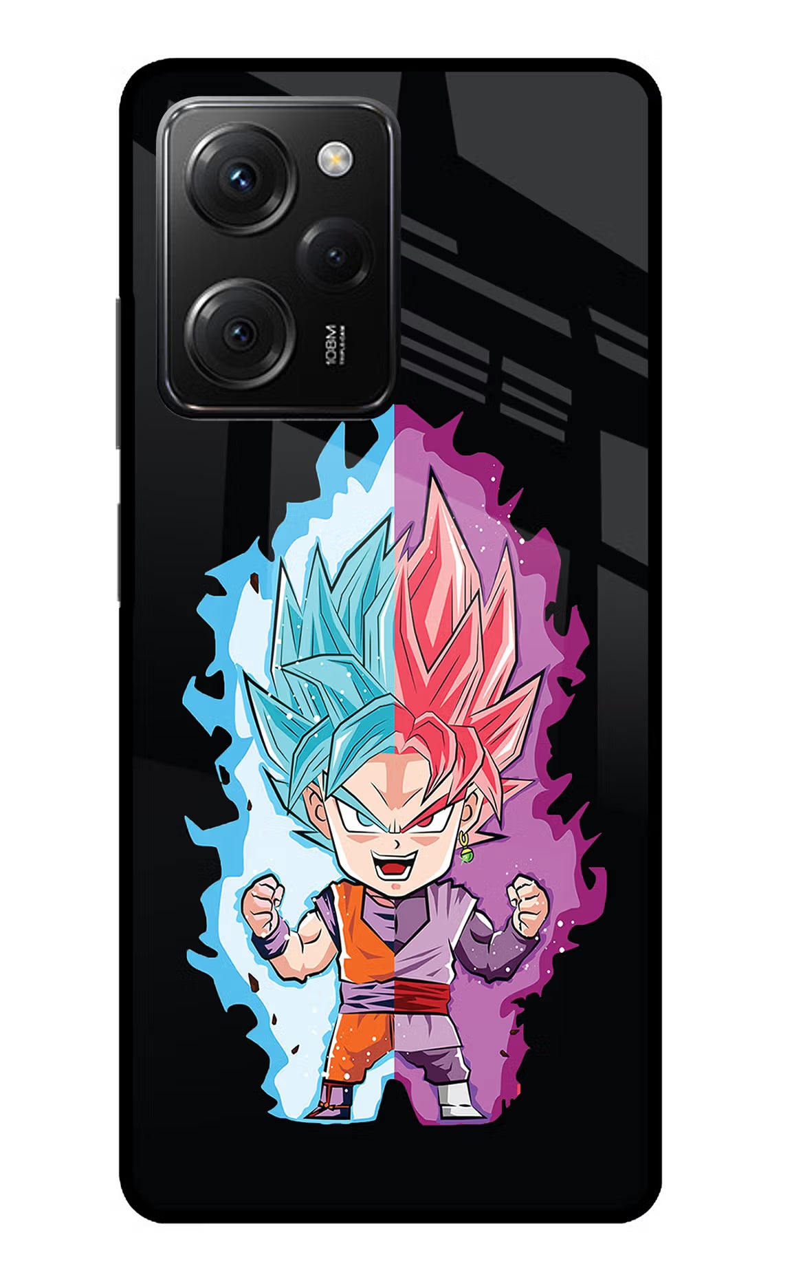 Chota Goku Poco X5 Pro 5G Glass Case Back Cover by Casekaro