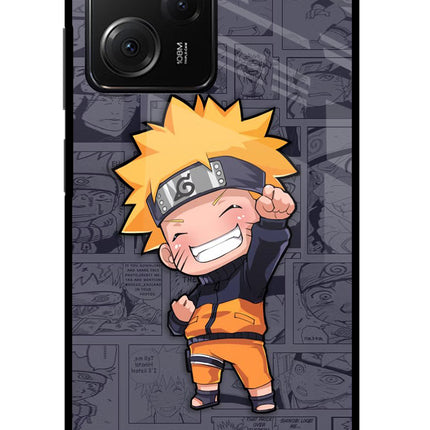 Chota Naruto Poco X5 Pro 5G Glass Case Back Cover by Casekaro