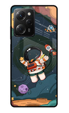 Cartoon Astronaut Poco X5 Pro 5G Glass Case
