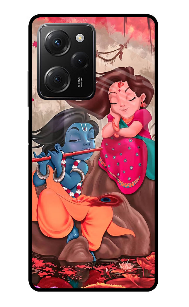 Radhe Krishna Poco X5 Pro 5G Glass Case Back Cover by Casekaro
