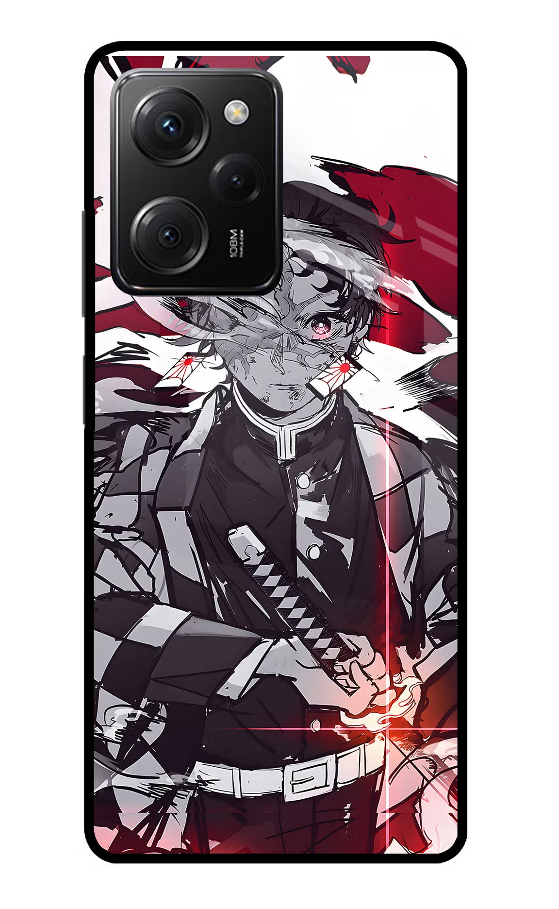 Demon Slayer Poco X5 Pro 5G Glass Case Back Cover by Casekaro