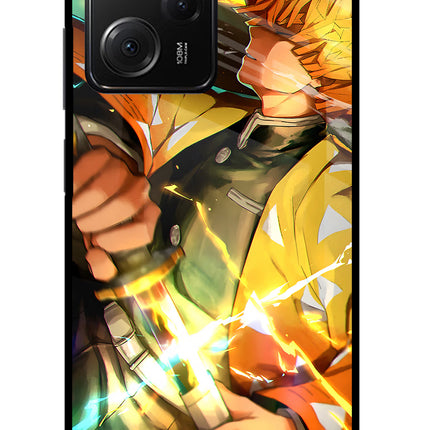 Demon Slayer Poco X5 Pro 5G Glass Case Back Cover by Casekaro
