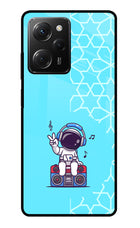 Cute Astronaut Chilling Poco X5 Pro 5G Glass Case