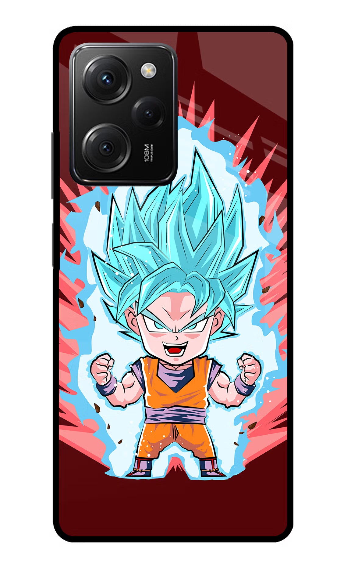 Goku Little Poco X5 Pro 5G Glass Case Back Cover by Casekaro