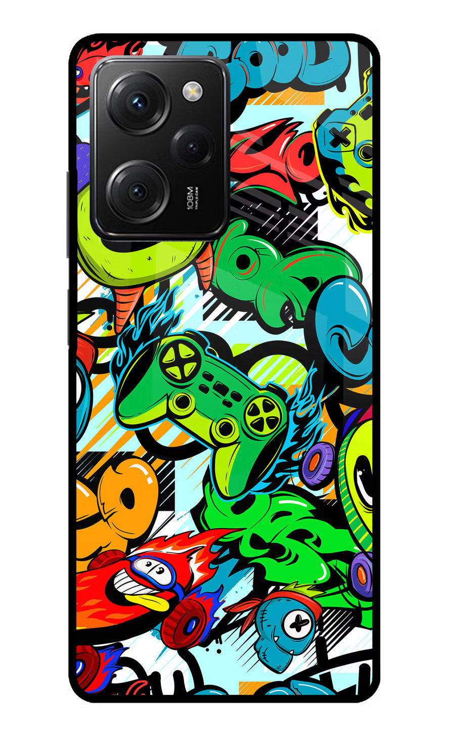 Game Doodle Poco X5 Pro 5G Back Cover, Glass case
