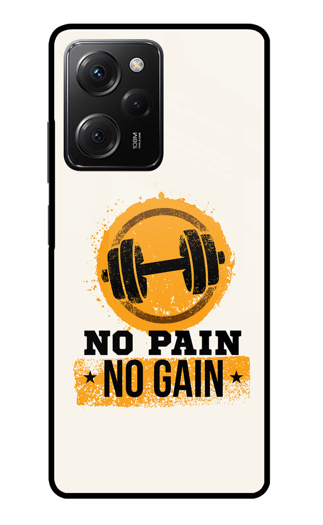 No Pain No Gain Poco X5 Pro 5G Glass Case