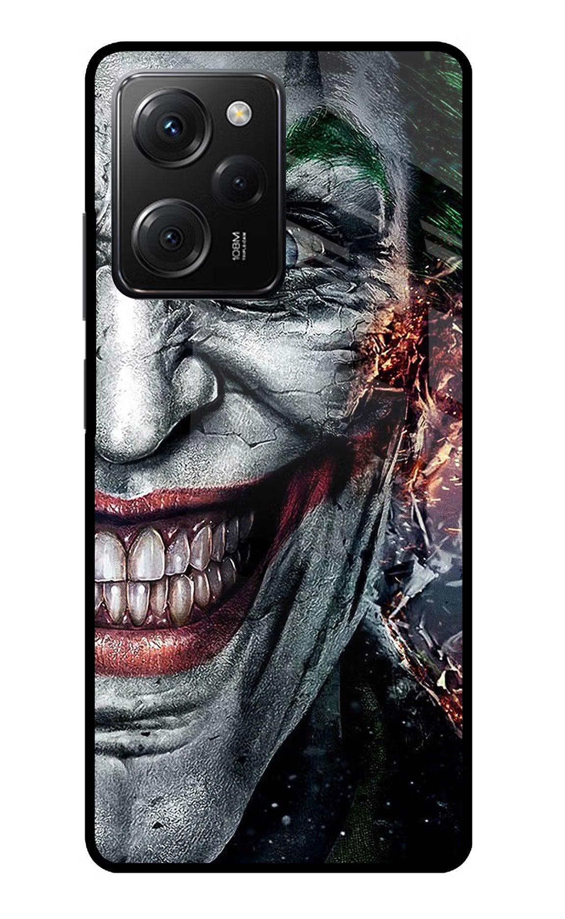 Joker Cam Poco X5 Pro 5G Glass Case Back Cover by Casekaro