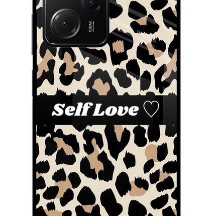 Leopard Print Self Love Poco X5 Pro 5G Glass Case
