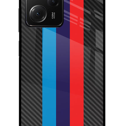 BMW Stripes Pattern Poco X5 Pro 5G Glass Case