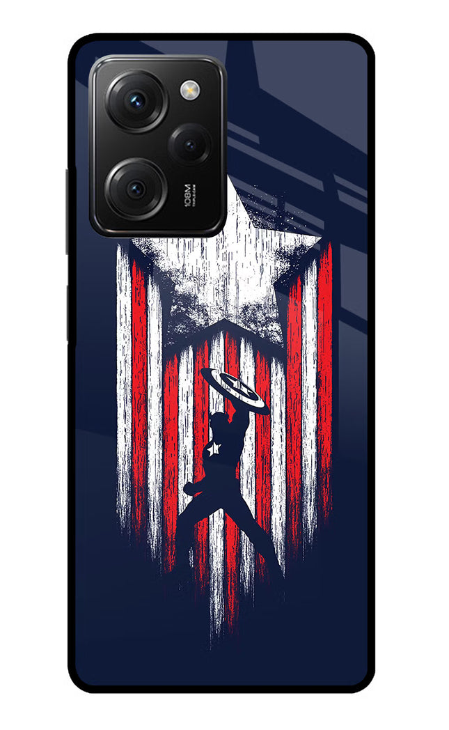 Captain America Marvel Art Poco X5 Pro 5G Glass Case