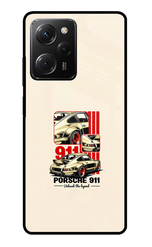 Classic Porsche 911 Poco X5 Pro 5G Glass Case Back Cover by Casekaro