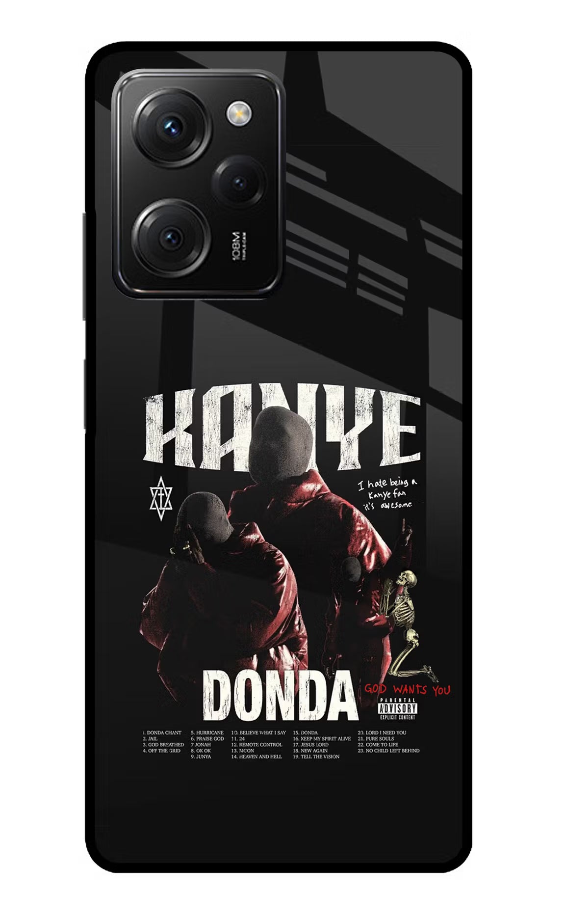 Donda Kanye West Poco X5 Pro 5G Glass Case