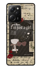 I am just a girl Poco X5 Pro 5G Glass Case Back Cover by Casekaro