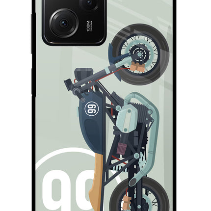 Classic Cafe Racer 99 Poco X5 Pro 5G Glass Case Back Cover by Casekaro