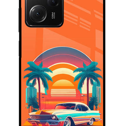 Palm Drive 80s Poco X5 Pro 5G Glass Case