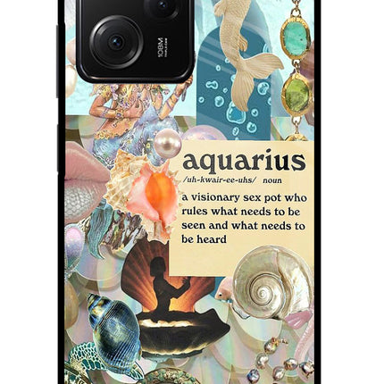 Aquarius Zodiac Poco X5 Pro 5G Glass Case