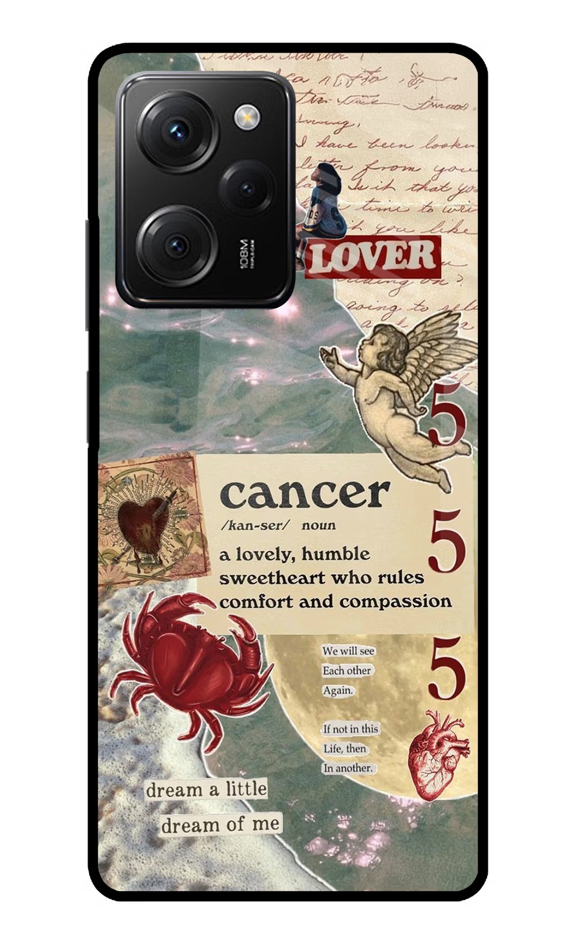 Cancer Zodiac Poco X5 Pro 5G Glass Case