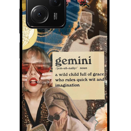 Gemini Zodiac Poco X5 Pro 5G Glass Case