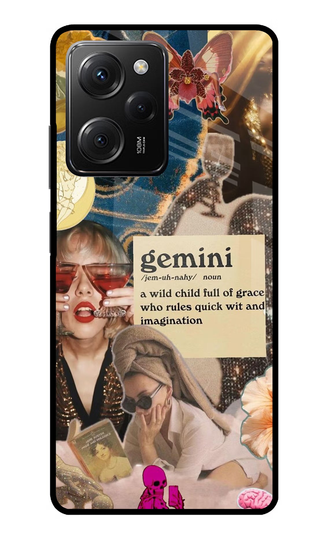 Gemini Zodiac Poco X5 Pro 5G Glass Case Back Cover by Casekaro