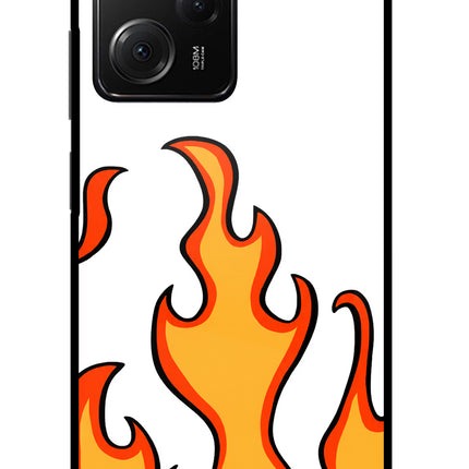 Fired Up – White Poco X5 Pro 5G Glass Case