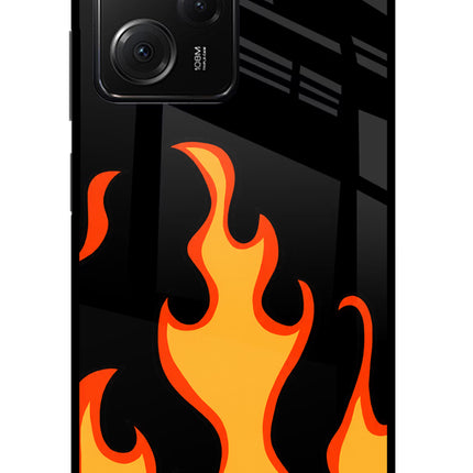 Fired Up – Black Poco X5 Pro 5G Glass Case Back Cover by Casekaro