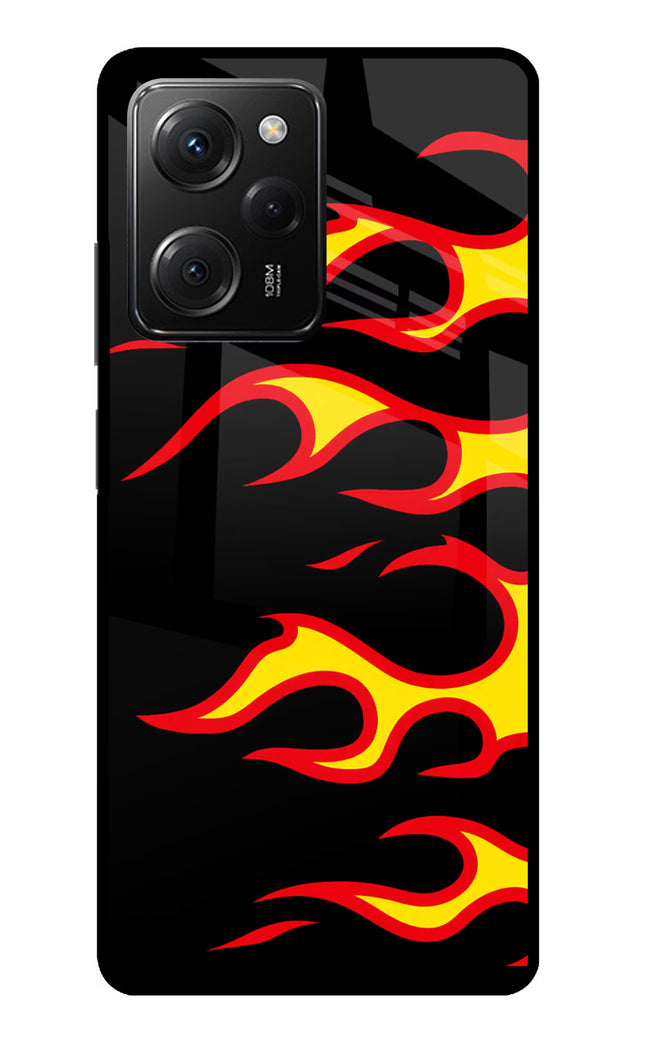 Side Sweep Flames Poco X5 Pro 5G Glass Case