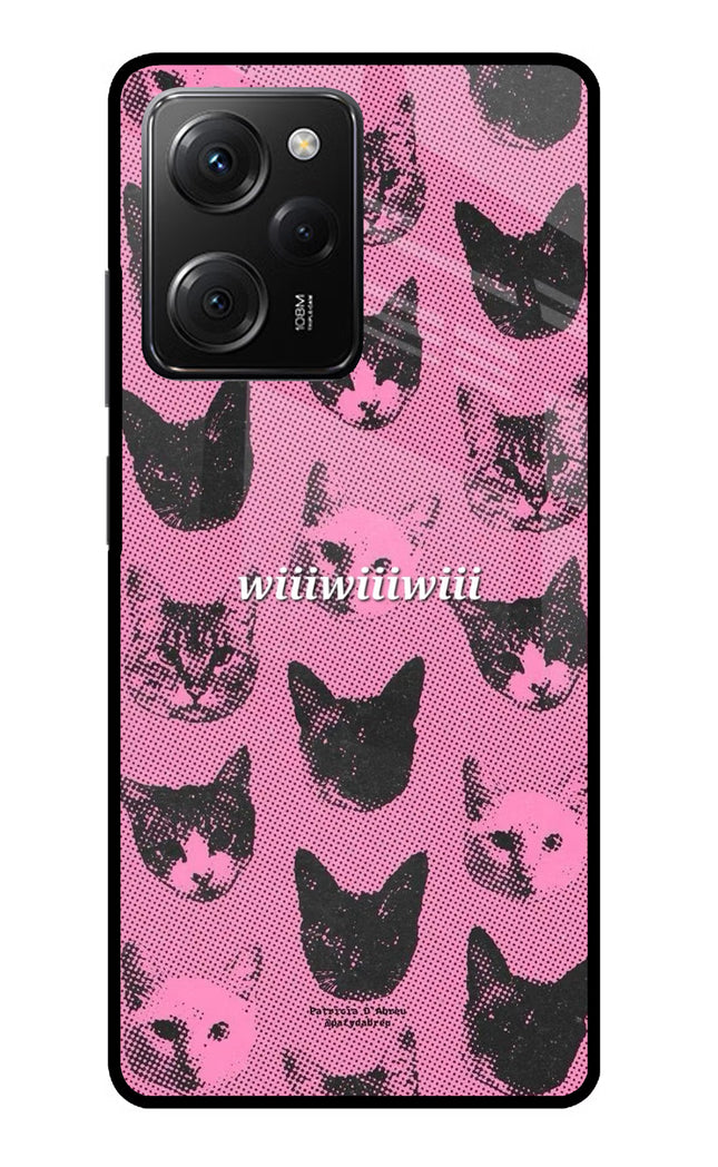 Pink Cats Poco X5 Pro 5G Glass Case