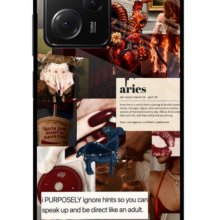 Zodiac Aries Poco X5 Pro 5G Glass Case