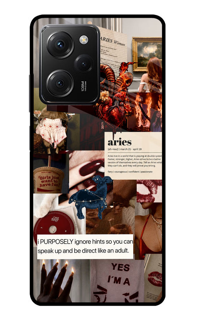 Zodiac Aries Poco X5 Pro 5G Glass Case