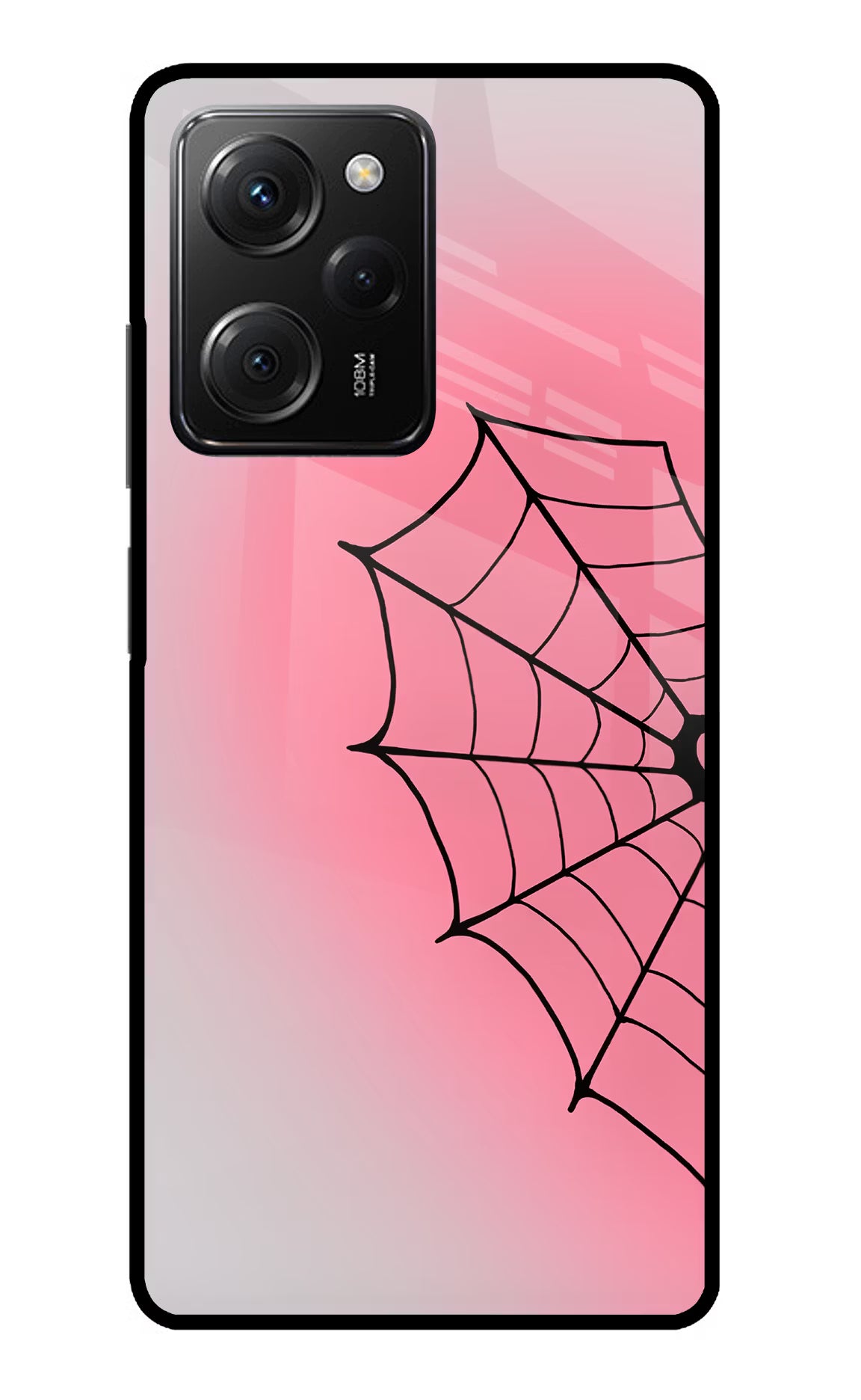 Pink Web Poco X5 Pro 5G Glass Case