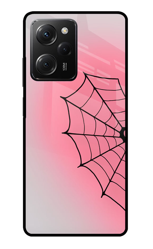 Pink Web Poco X5 Pro 5G Glass Case