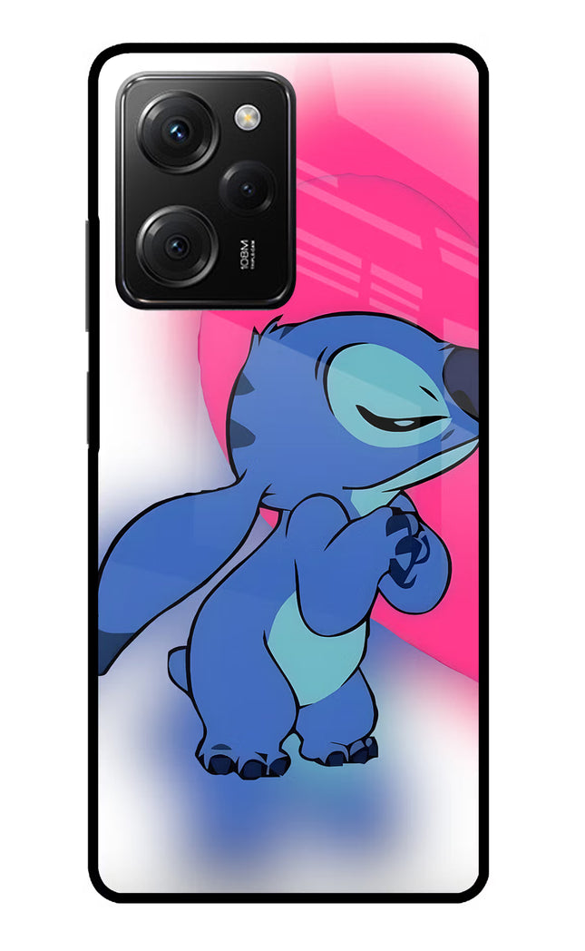 Stitch Hug Poco X5 Pro 5G Glass Case