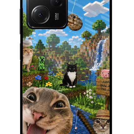 Minecraft Cat Chaos Poco X5 Pro 5G Glass Case