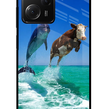 Dolphin vs Cow Poco X5 Pro 5G Glass Case