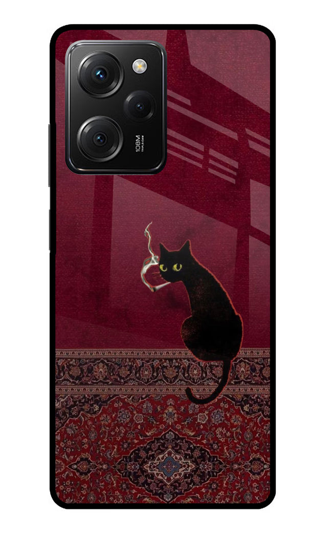 Midnight Cat Poco X5 Pro 5G Glass Case