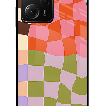 Wavy Grid Poco X5 Pro 5G Glass Case