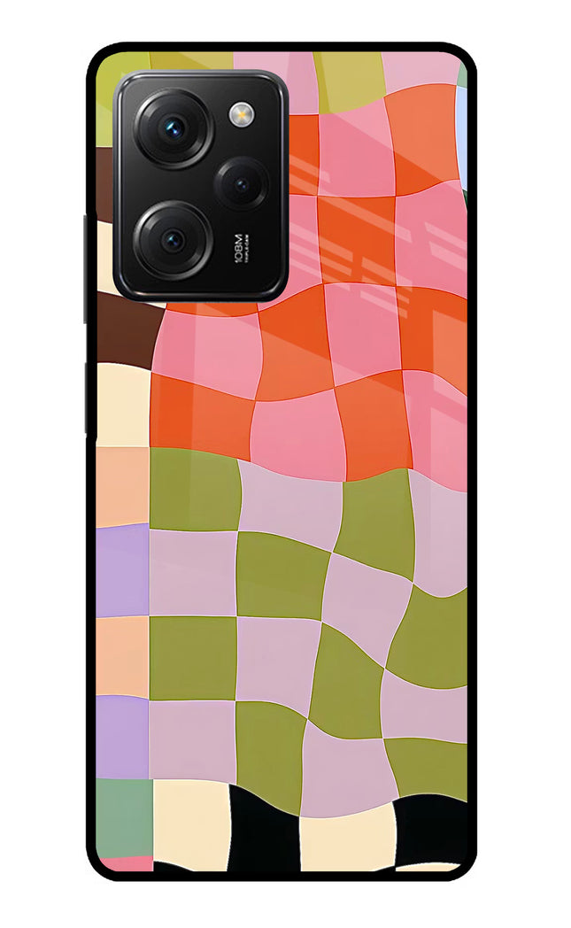 Wavy Grid Poco X5 Pro 5G Glass Case