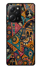 Folk Print Poco X5 Pro 5G Glass Case
