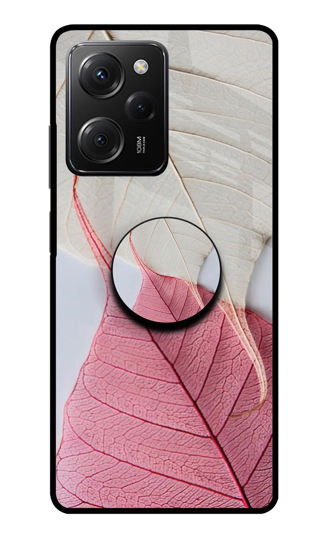 White Pink Leaf Poco X5 Pro 5G Pop Case by Casekaro