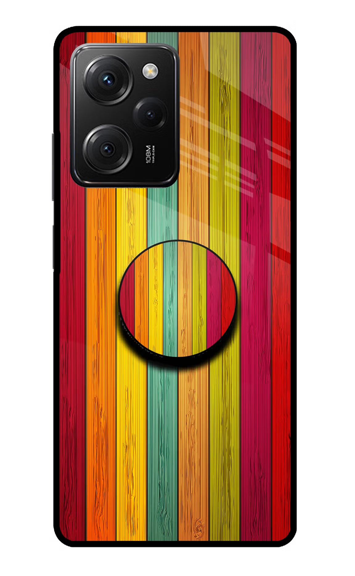 Multicolor Wooden Poco X5 Pro 5G Pop Case by Casekaro